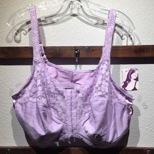 Leading Lady lavender front-closure bra